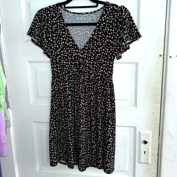 V-Cut Floral Dress - Picture 1 of 3